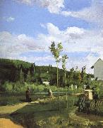 Camille Pissarro Walking along the village oil painting artist